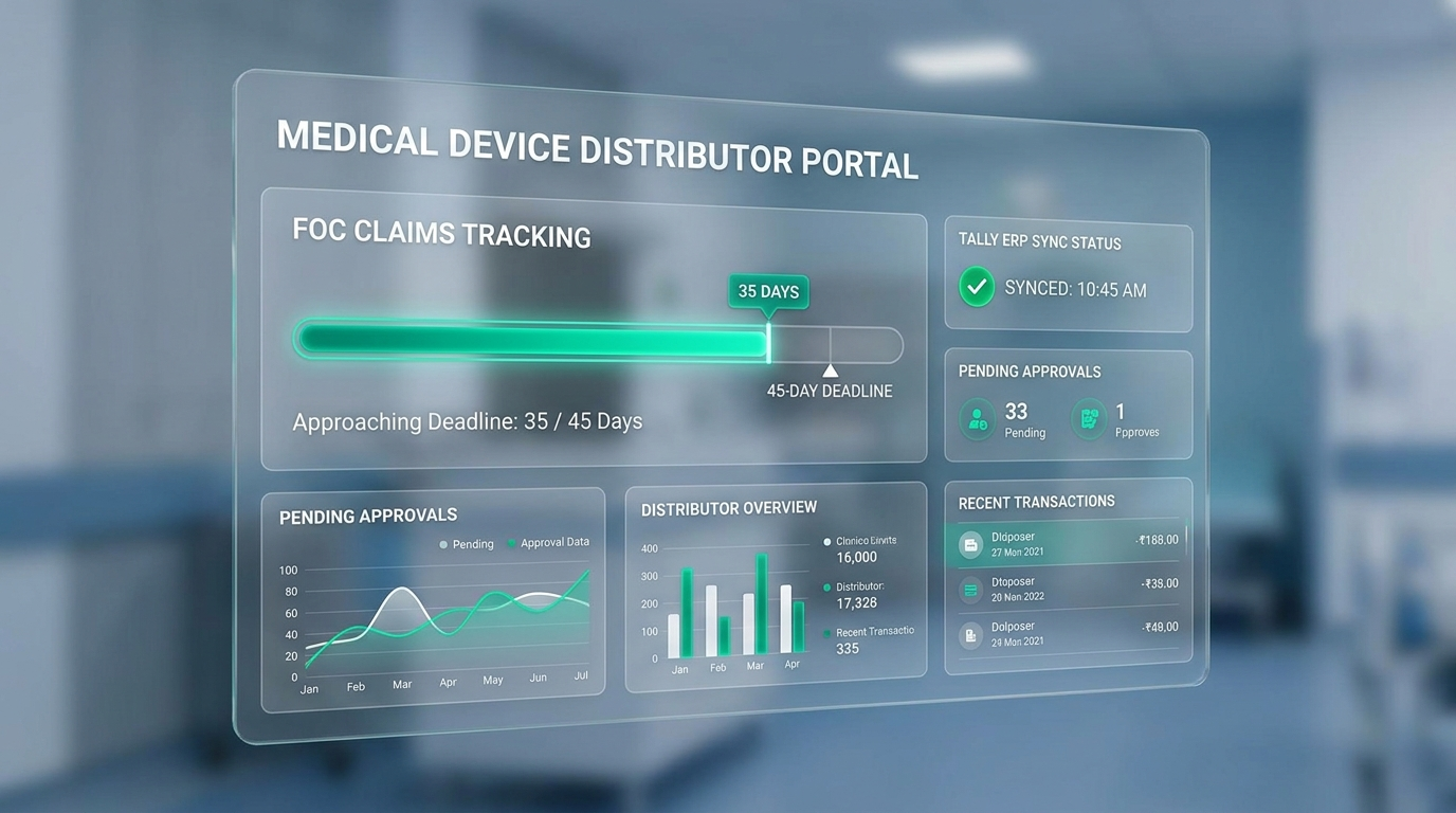 Medical Device Distributor Portal finance dashboard
